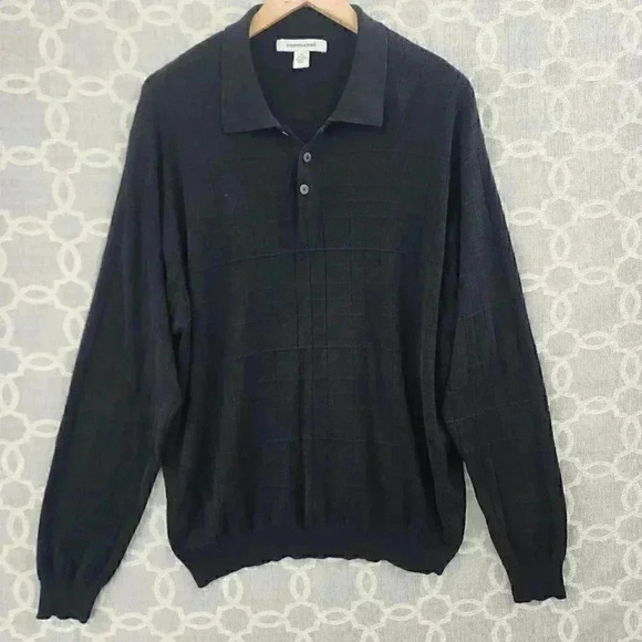 Pronto-Uomo Silk Blend Collar Pullover Men's Sweater 2X - Picture 1 of 6